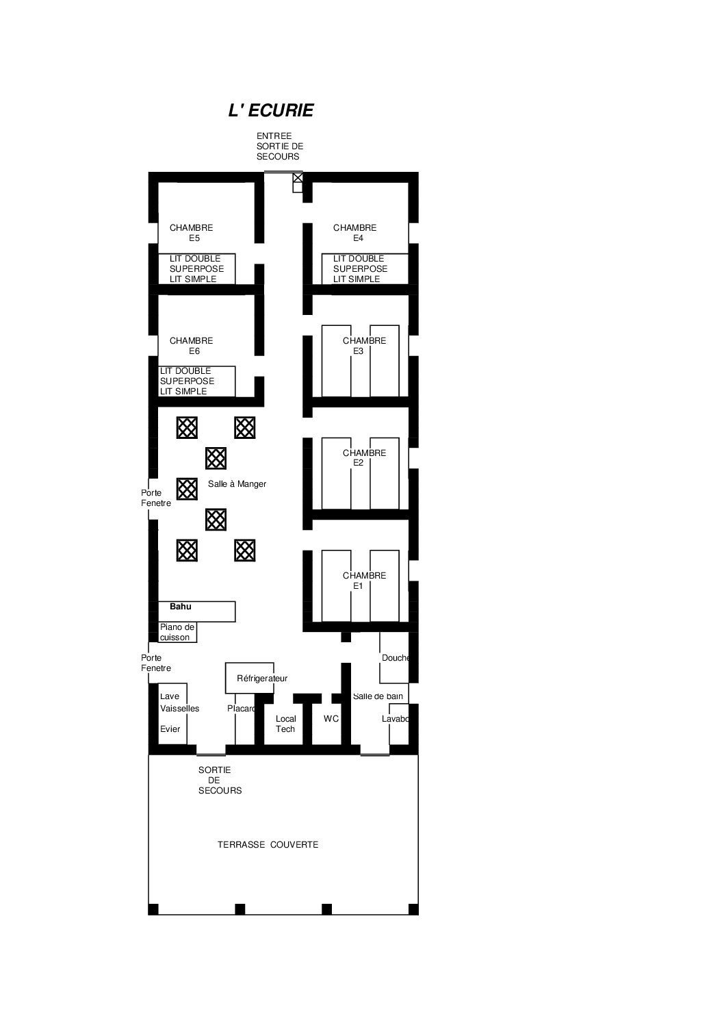 Plan L'Ecurie Gîte L'Écurie